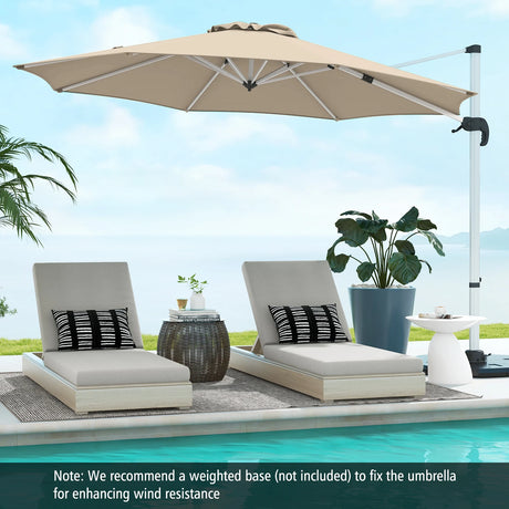 325 cm Outdoor Patio Umbrella with 360 Rotation-Beige