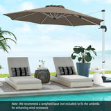 325 cm Outdoor Patio Umbrella with 360 Rotation-Brown