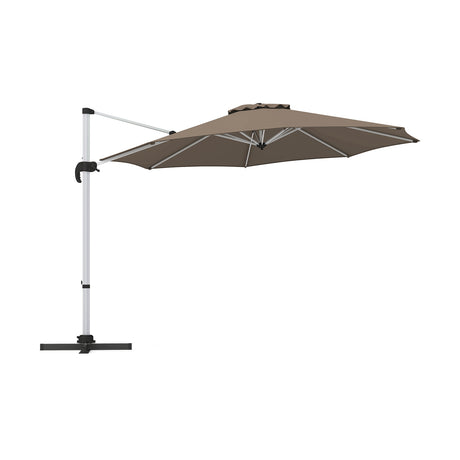 325 cm Outdoor Patio Umbrella with 360 Rotation-Brown