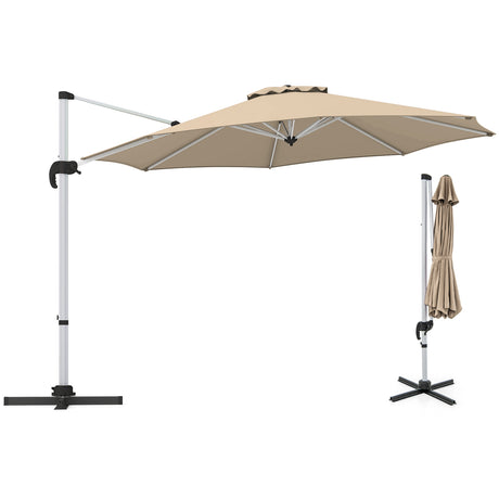 325 cm Outdoor Patio Umbrella with 360 Rotation-Beige