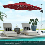 325 cm Outdoor Patio Umbrella with 360 Rotation-Red
