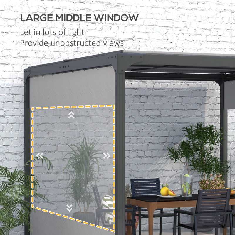 Outsunny Set of Two 3 x 2m Replacement Pergola Panels - Grey