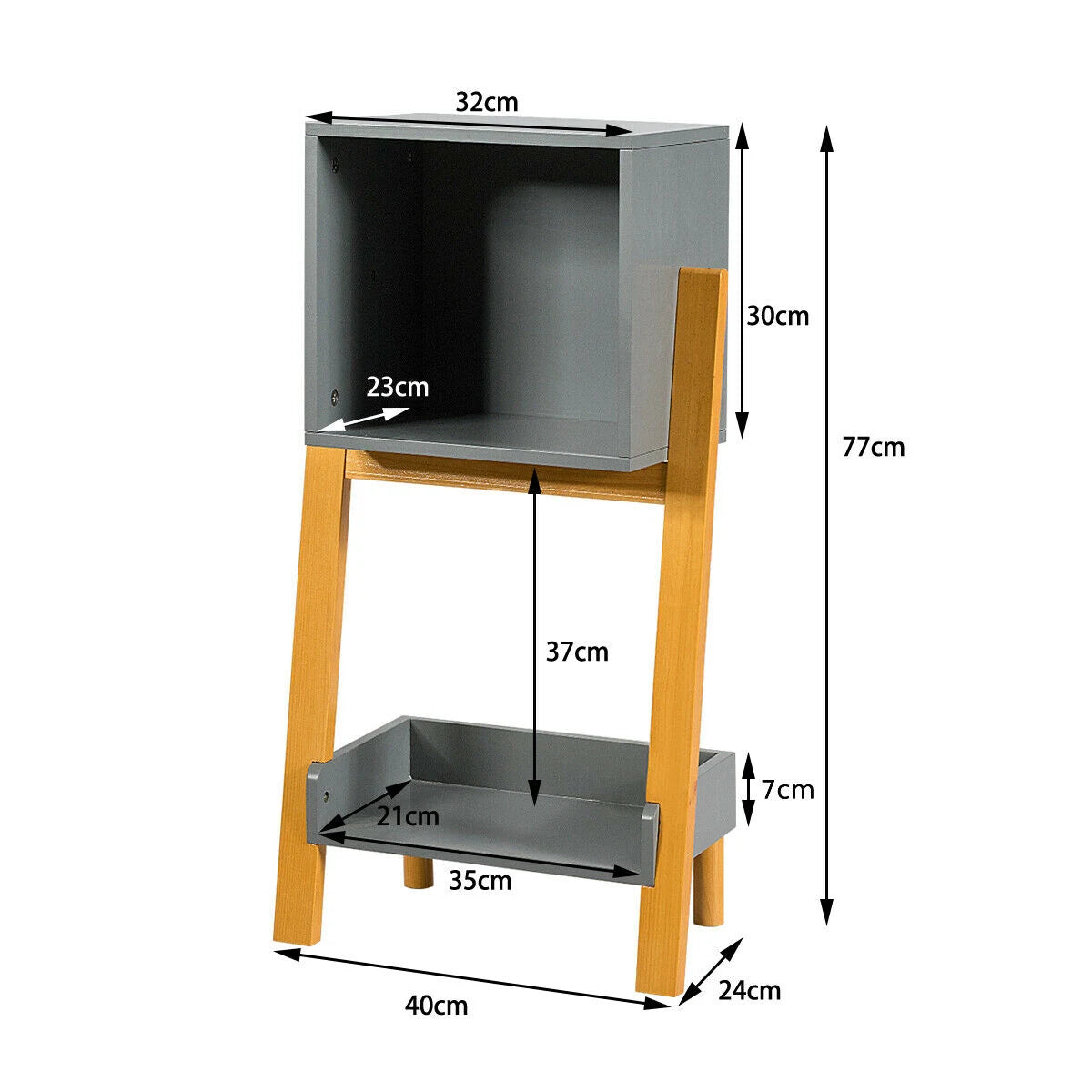 Nightstand End Table Side Table Freestanding Cabinet Utility Bookshelf