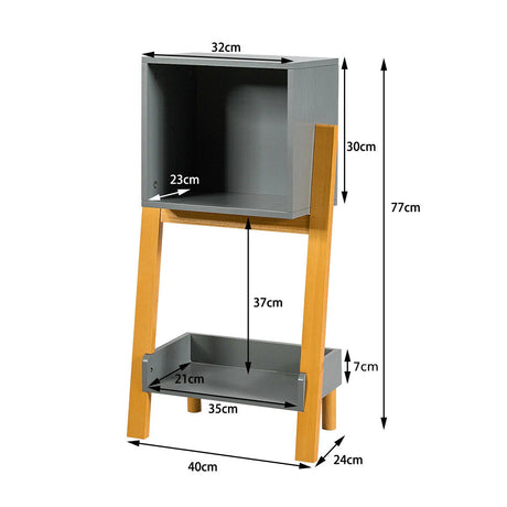 Nightstand End Table Side Table Freestanding Cabinet Utility Bookshelf
