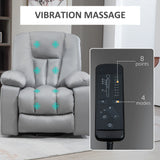 HOMCOM Leathaire Eight Massage Point Armchair, with Reclining Back - Charcoal Grey