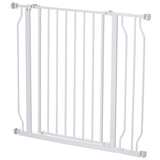 PawHut Wide Dog Safety Gate, with Door Pressure, for Doorways, Hallways, Staircases - White