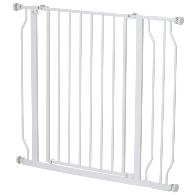 PawHut Wide Dog Safety Gate, with Door Pressure, for Doorways, Hallways, Staircases - White