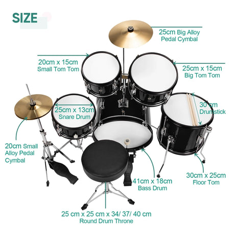 5-Piece Junior Drum Set For Kids