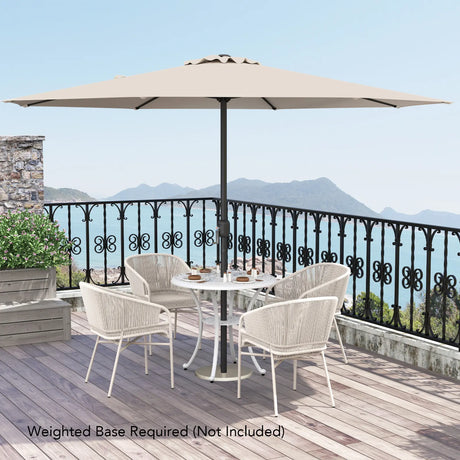 3.6 m Patio Outdoor Market Umbrella With Crank Handle-Beige