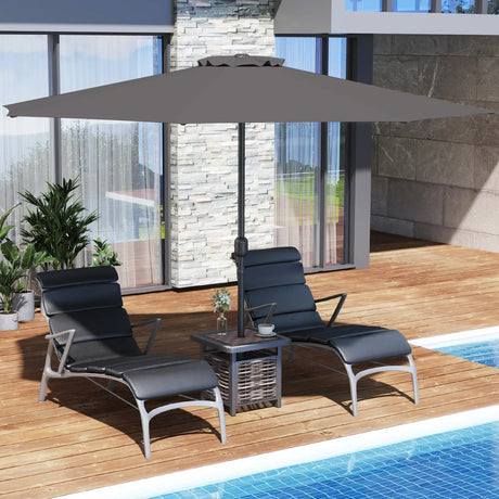 3.6 m Patio Outdoor Market Umbrella With Crank Handle-Grey