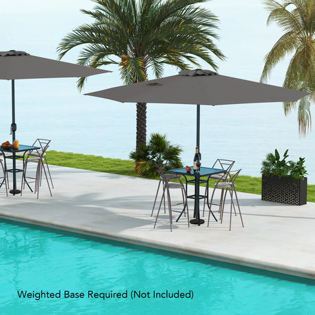 3.6 m Patio Outdoor Market Umbrella With Crank Handle-Grey
