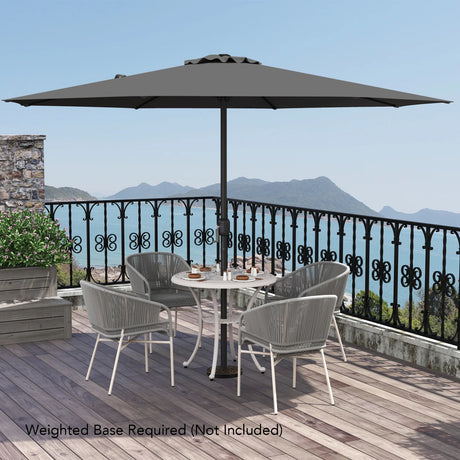 3.6 m Patio Outdoor Market Umbrella With Crank Handle-Grey