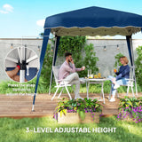 Outsunny 3 M x 3 M Base/ 2.5 M x 2.5 M Top Pop Up Gazebo, 2 Person Setup Instant with Carry Bag, Height Adjustable Slant Leg Party Tent Instant Event Shelter for Garden, Patio