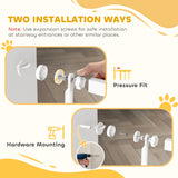 PawHut 180cm Extra Tall Pet Gate with 3.5 cm Narrow Gap, Pressure Mounted No Drilling Cat Gate for Doorways, 76-104cm Width