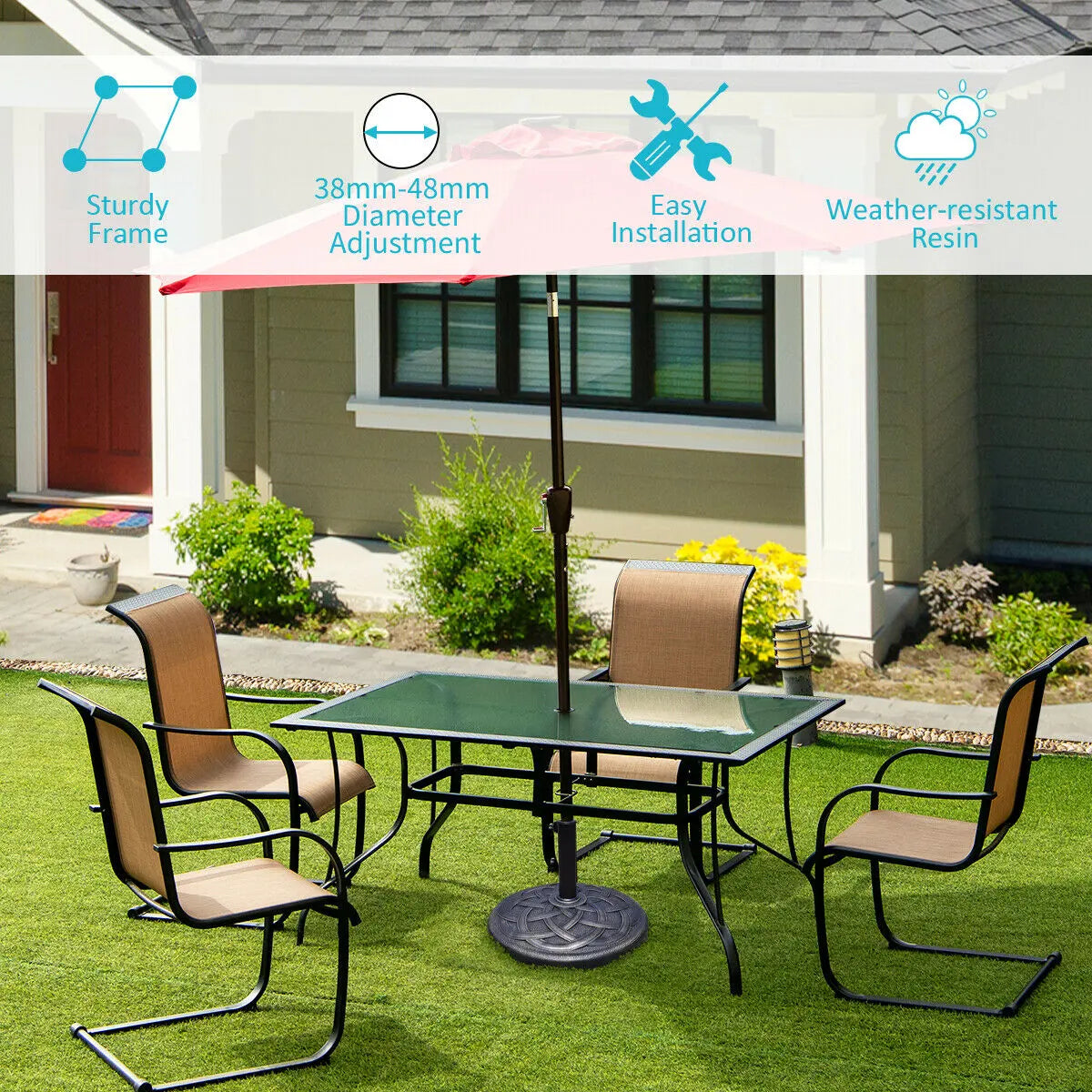 Umbrella Base Stand with Rust Free Resin for Backyard