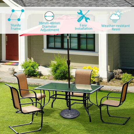 Umbrella Base Stand with Rust Free Resin for Backyard