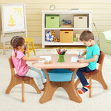 3 Sets of Table and Chairs 4 with Detachable Storage Boxes Design for Kids Coffee