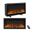 36"/91cm Linear Electric Fireplace with Log and Crystal Decor and Remote Contro-91 cm