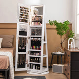 161CM (H) Jewelry Armoire with 360 Swivel Full Length Mirror & LED lights