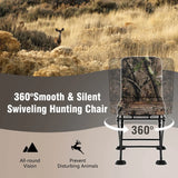 Swivel Folding Hunting Chair with Backrest and Padded Cushion-Camouflage