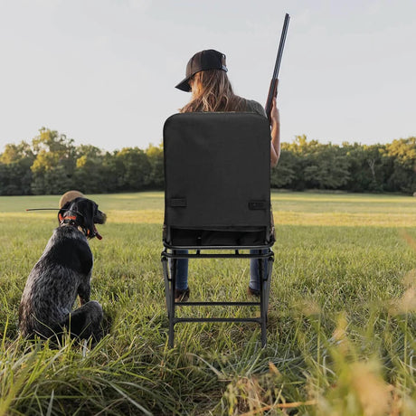 Swivel Folding Hunting Chair with Backrest and Padded Cushion-Camouflage