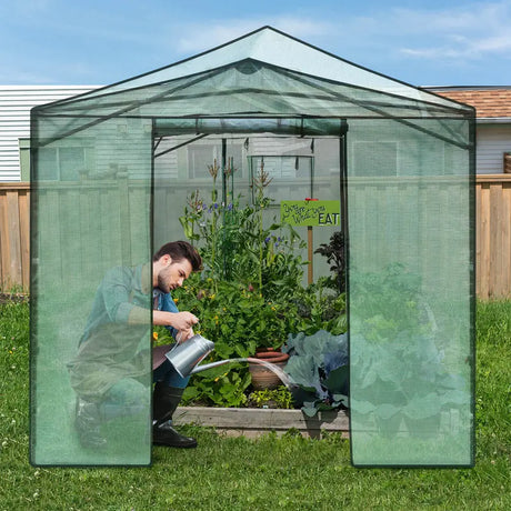 9 x 12 Feet Portable Folding Pop-up Greenhouse with Windows