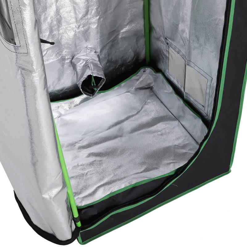 Outsunny Mylar Hydroponic Grow Tent with Adjustable Vents and Floor Tray for Indoor Plant Growing, 60 x 60 x 140cm