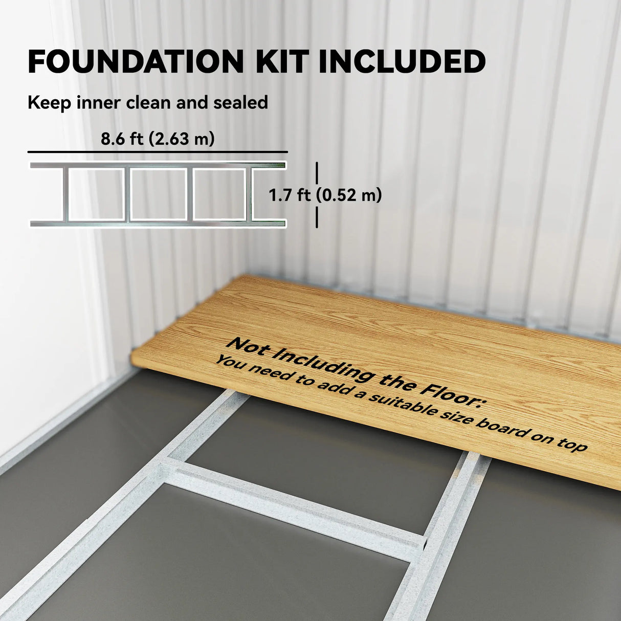 Outsunny Corrugated Garden Shed 9 x 4 Ventilated Lockable Tool Shed for Outdoor Equipment, Light Grey