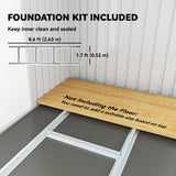 Outsunny Corrugated Garden Shed 9 x 4 Ventilated Lockable Tool Shed for Outdoor Equipment, Light Grey