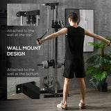 SPORTNOW Wall Mount Cable Machine, 15 Positions Adjustable Cable Crossover Machine Dual Pulley System for Home Gym