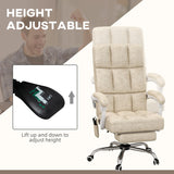 Vinsetto Massage Office Chair, Ergonomic Desk Chair, Comfy Work Study Chair with Heat, Padded Seat, 135 Reclining Back and Footrest for Home Office, Beige