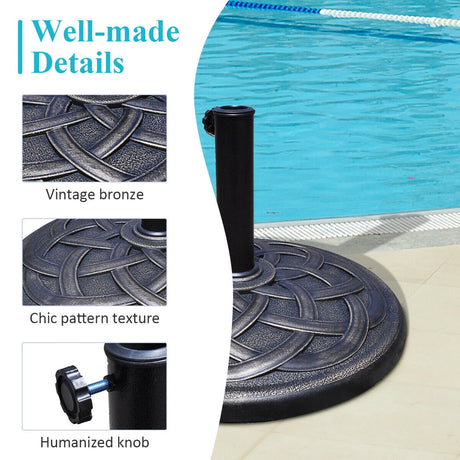 Umbrella Base Stand with Rust Free Resin for Backyard