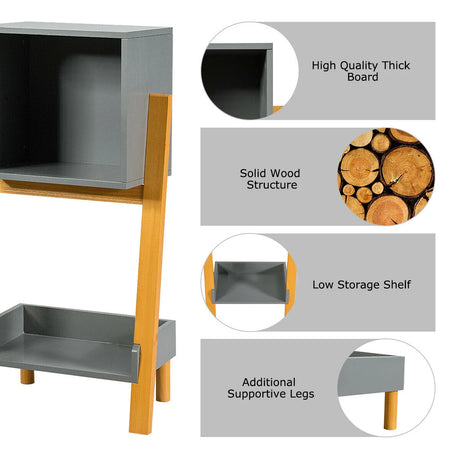 Nightstand End Table Side Table Freestanding Cabinet Utility Bookshelf