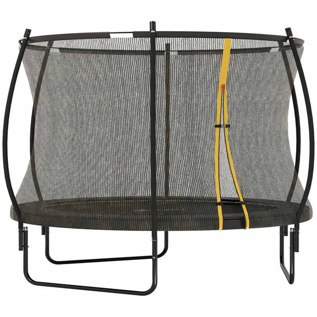 SPORTNOW 10ft Trampoline with Enclosure Net and Spring Cover, Outdoor Trampoline Garden Jumping Mat, Black