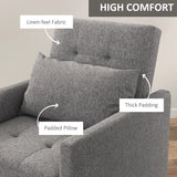 HOMCOM 3-In-1 Chair Bed, Convertible Sleeper Chair with Adjustable Backrest, Pillow and Footrest for Living Room, Grey