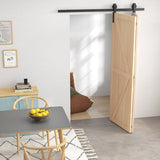 HOMCOM 5ft Bi-Folding Sliding Barn Door Hardware Kit - Black