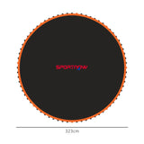 SPORTNOW Replacement Trampoline Mat with Spring Pull Tool, 72 V-Hooks, for 12ft Trampoline using 14cm Springs, Orange