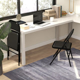 HOMCOM Set of Two Cushioned Folding Chairs - Black