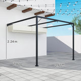 Outsunny 3 x 3 m Pergola, with Sliding Canopy - Cream White