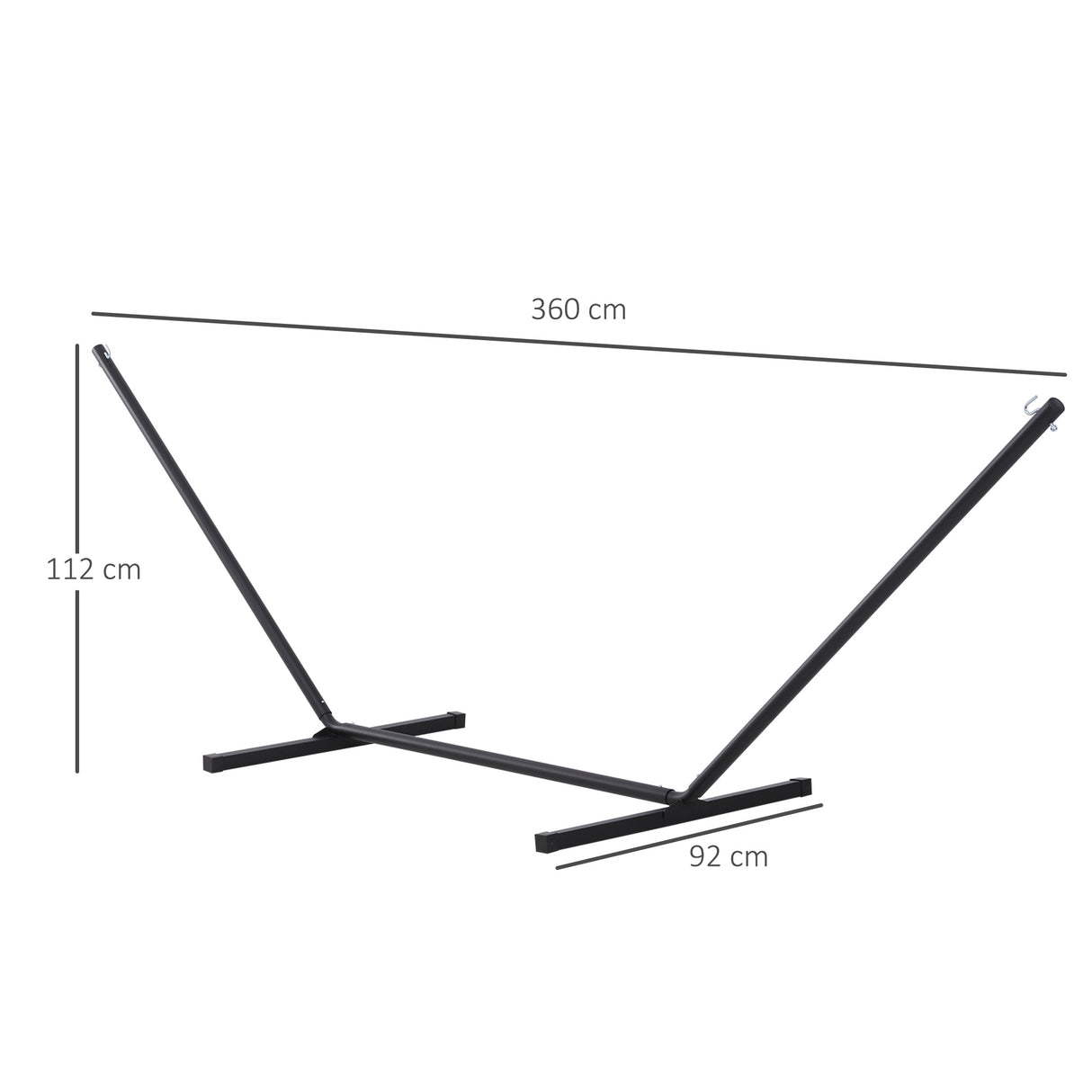 Outsunny 3.6m Extra-long Universal Hammock Stand Metal Frame Garden Camping Picnic Outdoor Patio Replacement  Stand Only