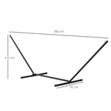 Outsunny 3.6m Extra-long Universal Hammock Stand Metal Frame Garden Camping Picnic Outdoor Patio Replacement  Stand Only