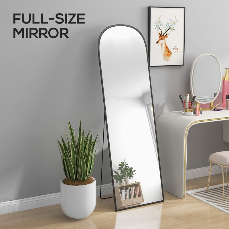 HOMCOM 162cm Aluminium Frame Standing Mirror - Black