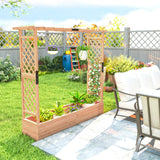 Outsunny Fir Wood 171 x 39 cm Planter and Trellis Garden Bed