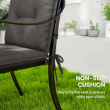 Outsunny Set of Four Padded Garden Seat Cushions - Charcoal Grey