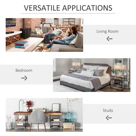 HOMCOM 3-tier 9 Cubes Storage Unit Particle Board Cupboard Bookcase Organiser Home Office Shelves, White