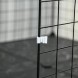 PawHut Pet Playpen with Door, Guinea Pigs Metal Mesh Cage for Small Animal, Chinchilla, 175 x 105 x 70 CM, Black