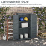 Outsunny 39.5 x 79cm Fir Wood Garden Shed - Grey