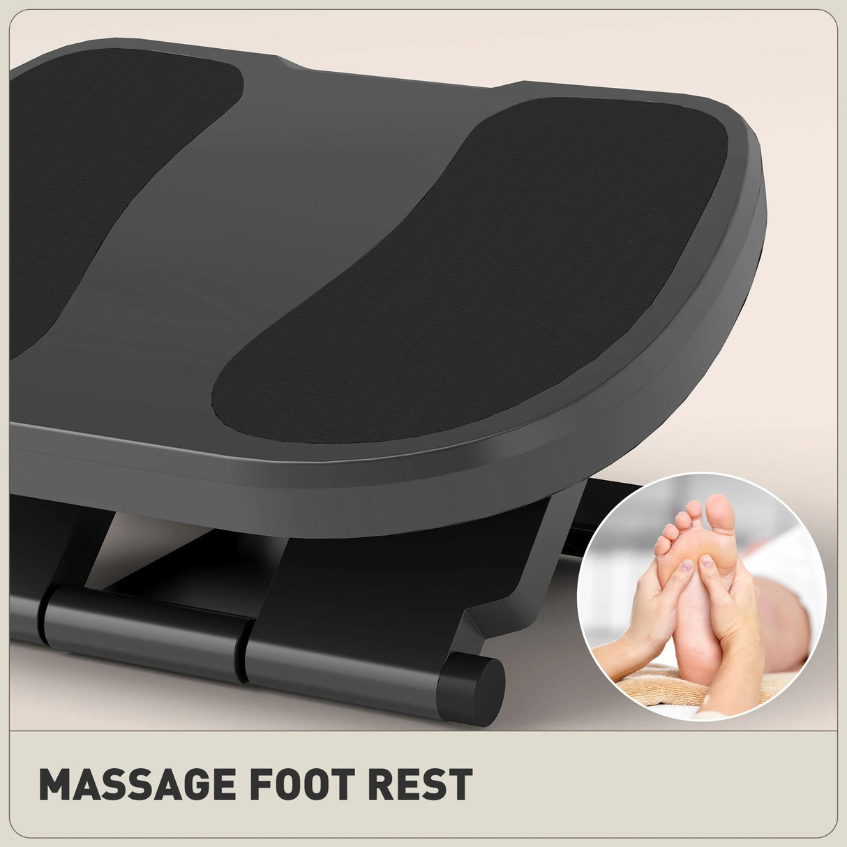 HOMCOM 0-30 Three-Height Under-Desk Support Footrest - Grey