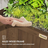 Outsunny Raised Bed with Drainage Holes, Wood Planter with Trellis for Climbing Plants to Grow Vegetables, Flowers, Brown
