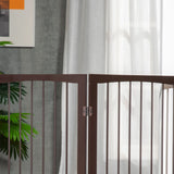 PawHut 3 Panel Stair Gate Foldable Dog Door Gate Indoor Free Standing Safety Gate Pet Barrier 76cm Height